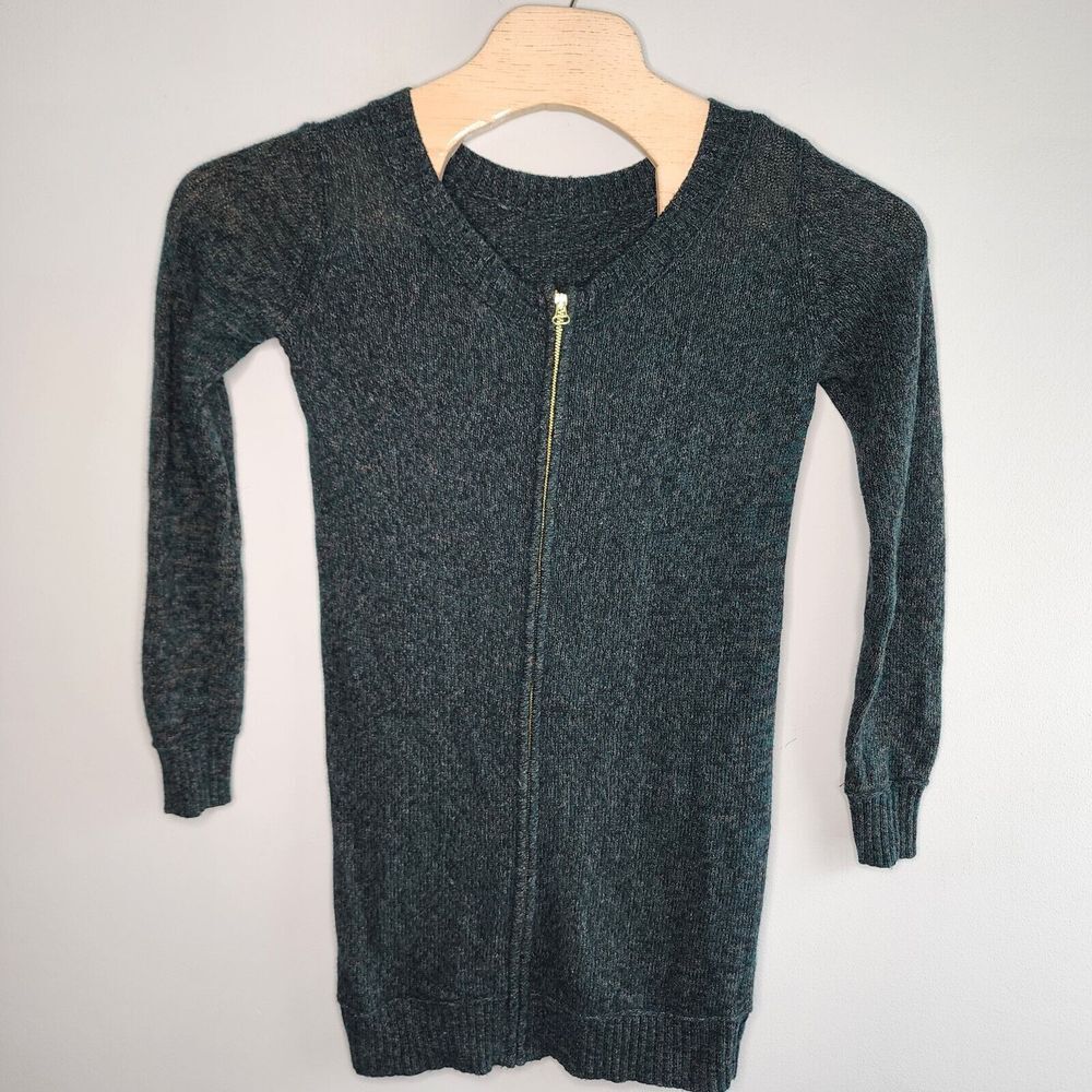 Club Monaco Sweater Dress Womens S/P Wool Nylon Viscose Zip Up‎ Italian Yarn